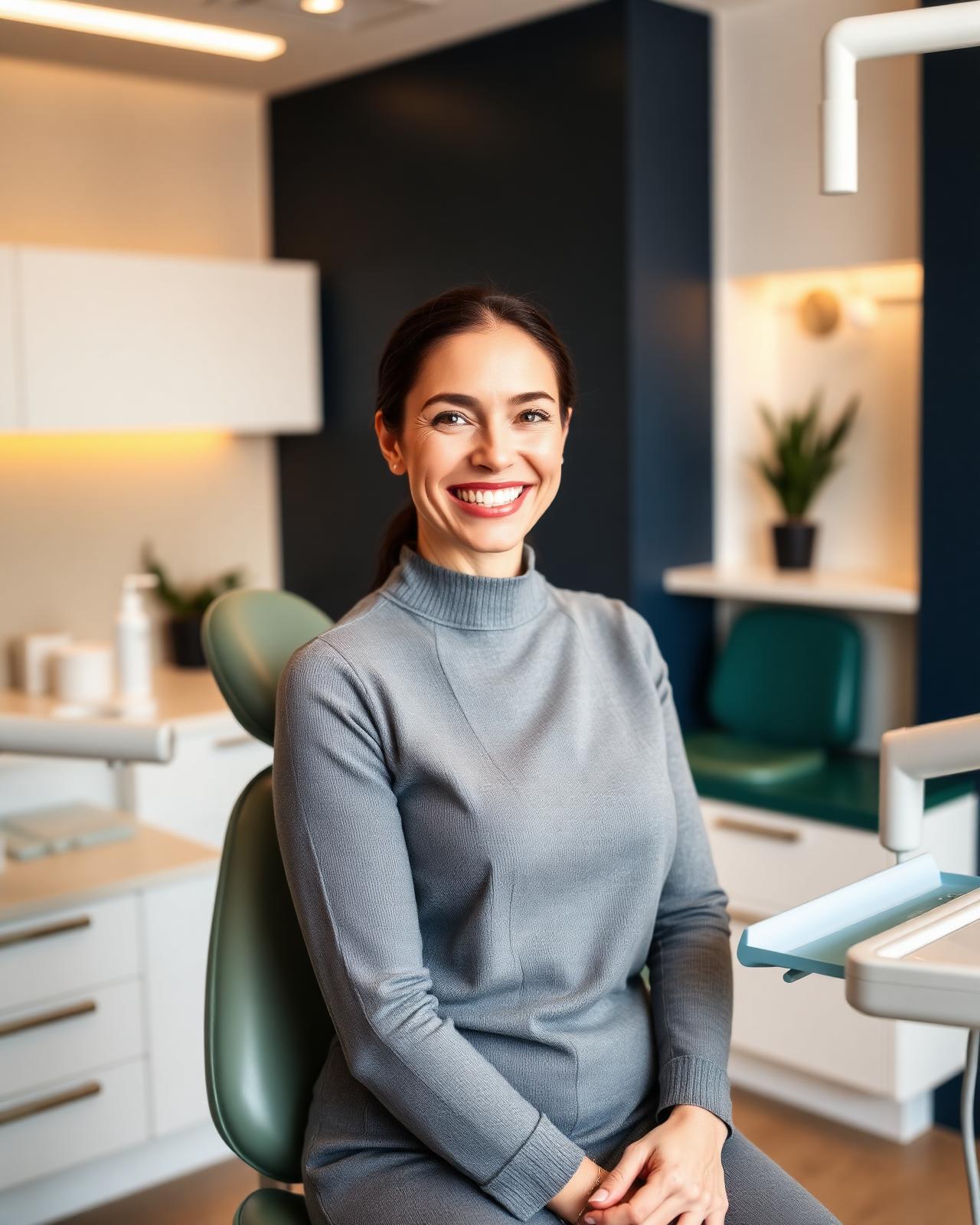 Smiling patient in a modern dental office
